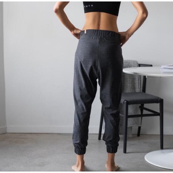 Lunya Restore Thermal Draped Jogger Medium Gray Waffle Knit Lounge Pants Comfort - Picture 2 of 16